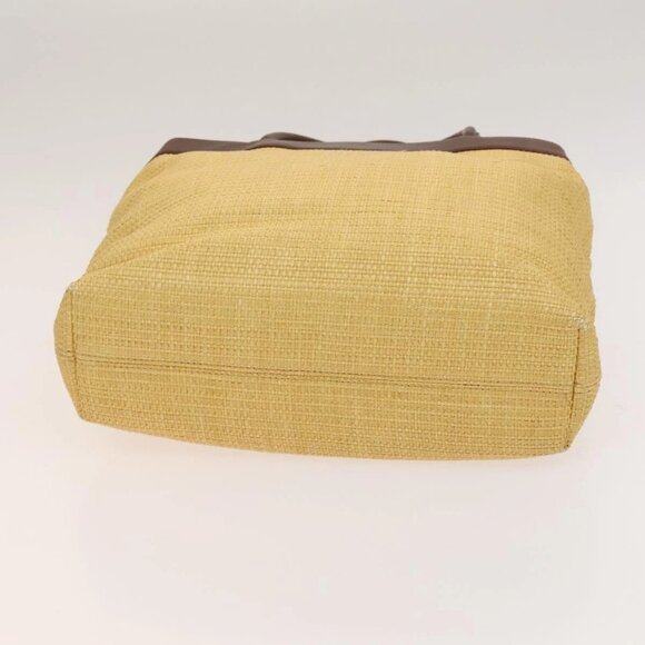 CHANEL Tote Bag Raffia Leather Beige Brown gold - Picture 5 of 15